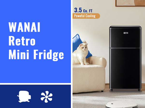 Mini Refrigerator シルバー 2段棚付き Amazon.com: WANAI Mini Fridge Dual Door Refrigerator with