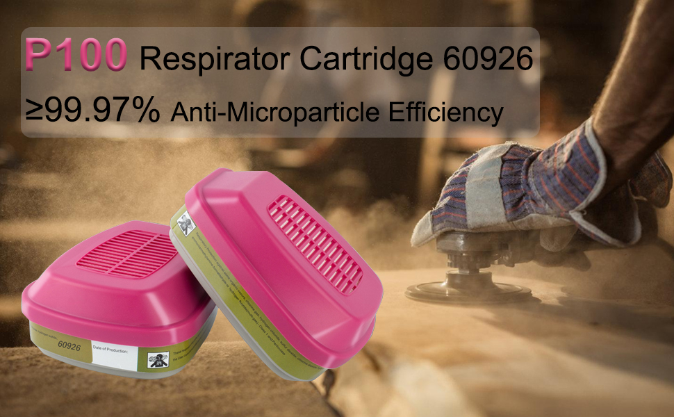 P100 Respirator Cartridge Filter 60926, Compatible with
