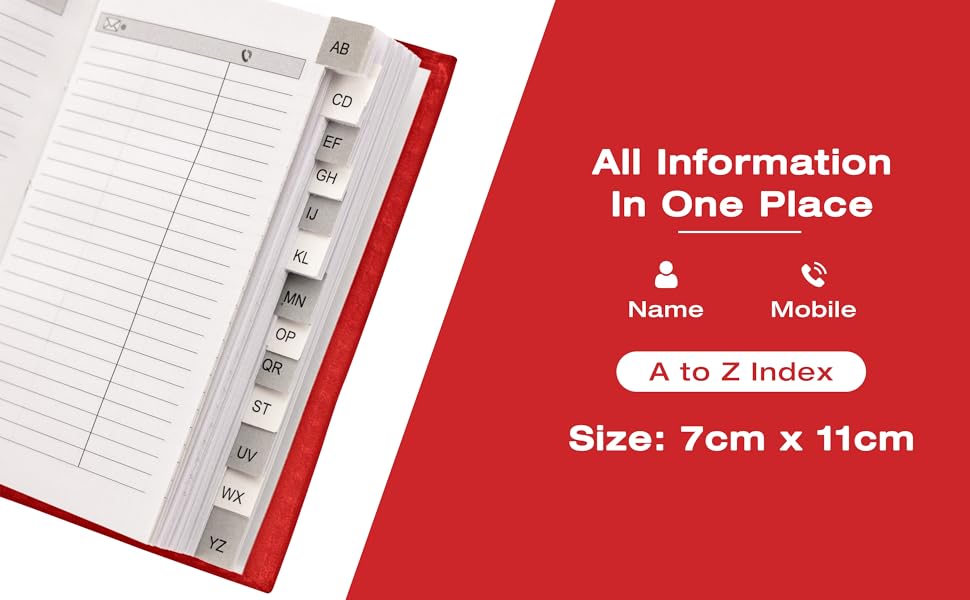 Index Address Book Leather Look Cover Executive Padded Small Sizes