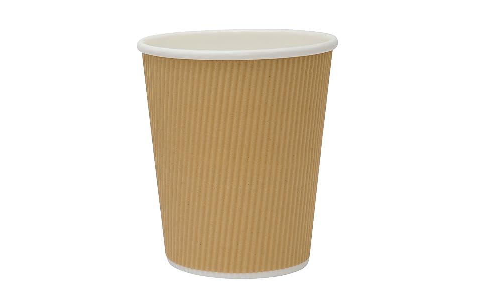 Ripple Paper Coffee Cups Pack of 508oz(227ml), 10oz(284ml), 12oz