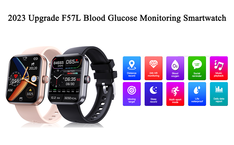 F57L Blood Glucose Monitoring Smartwatch