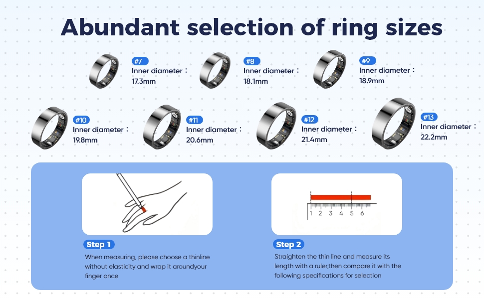 다양한 반지 사이즈 선택 가능