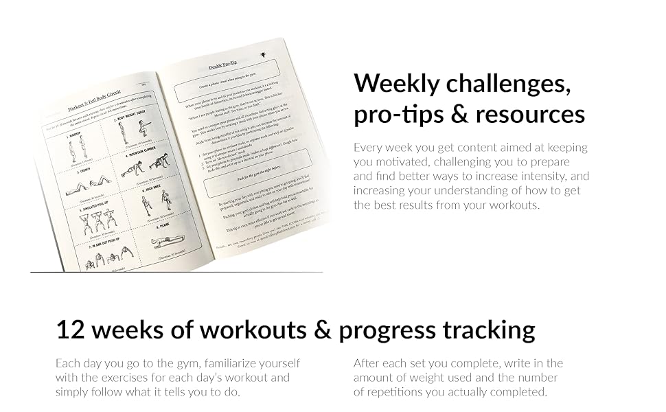 Weight training tracker, habit nest, weightlifting gym buddy journal