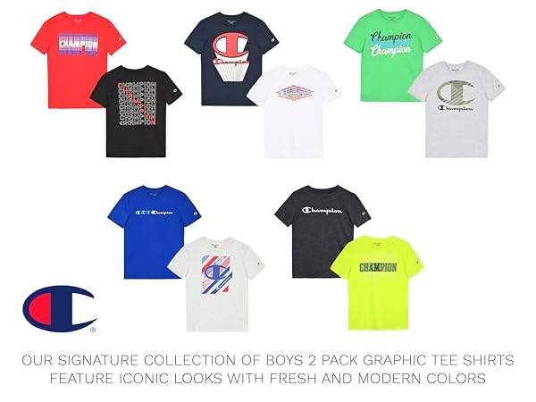 Amazon.com: Champion Boys Tee Shirts 2 Pack Short Sleeve T