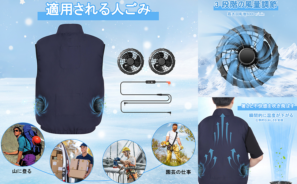 Amazon.co.jp: [Moerstar] 空調作業服 ファン付きベスト 最新