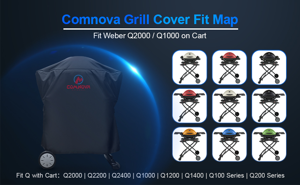 Comnova Grill Cover for er Q Series Grill on Cart 7113 BBQ Cover for er