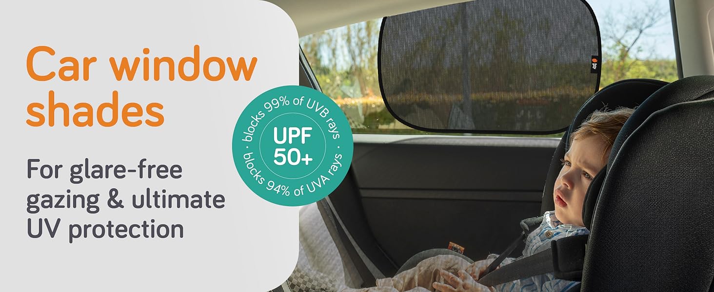 Baby Uma Car Window Shades (2 Pack) 18.9″ × 12″, UPF 50