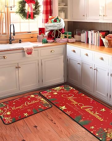 Christmas kitchen rugs