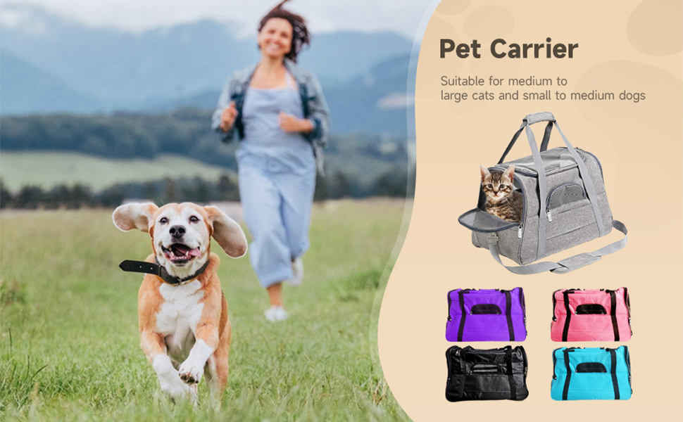 Grey Cat Carrier TSA Approved Airplane Dog Carrier Underseat TSA Approved for Small Dog