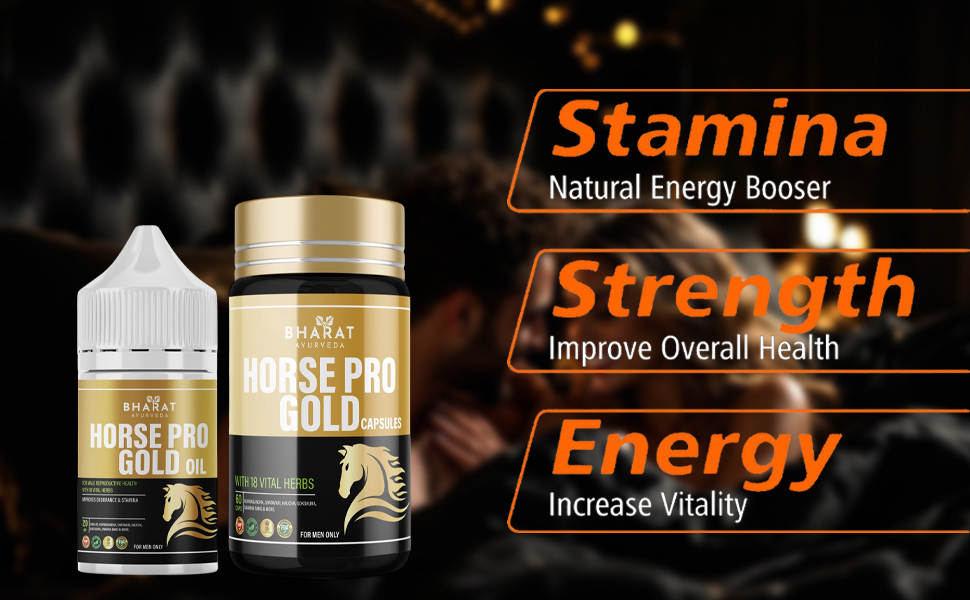 Horse Pro Gold Ayurvedic Supplement for Stamina Reduces Stress Enhances Ashwagandha Shilajit