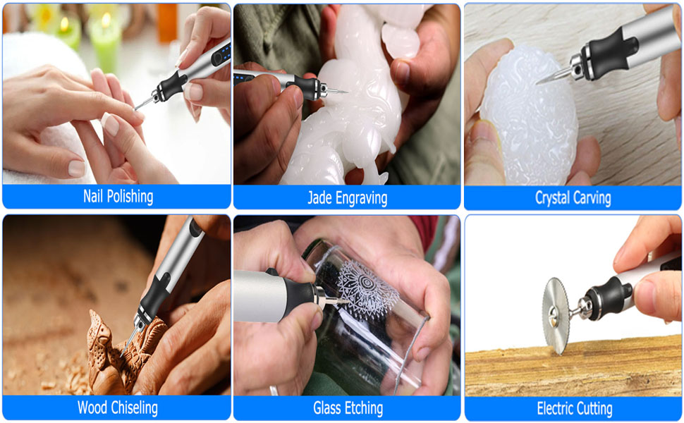 Uolor Electric Engraving Tool Kit, USB Cordless Rechargeable Engraving