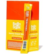 Bean Stalk Savory Snack Sticks Teriyaki Flavor| Plant Based Meatless Vegan Jerky Snacks | High-Pr...