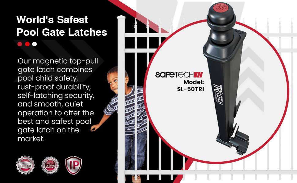 Safetech Hardware 22-inch Push Lock Magnetic Top Pull Pool