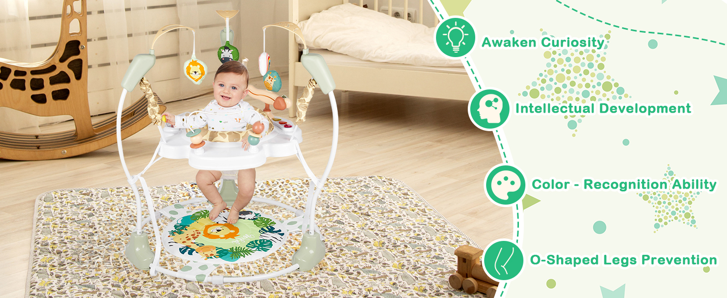 Infant Activity Center with Music Lights Sounds, 360° Rotating Seat