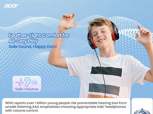 Amazon.com: acer Kids Headphones Wired for School - Over-Ear