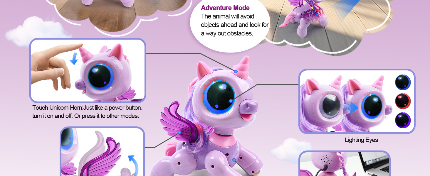 robot toys for kids 3-5 little girl birthday gifts toy horse unicorn gifts toys girls 4-6