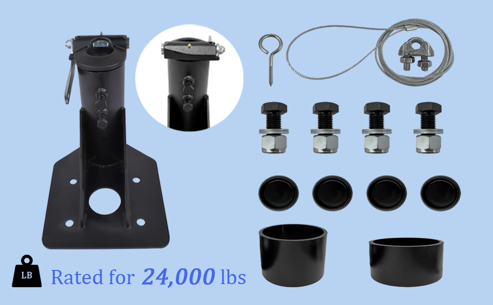 12"17" Adjustable 5th Wheel RV Gooseneck Adapter Hitch