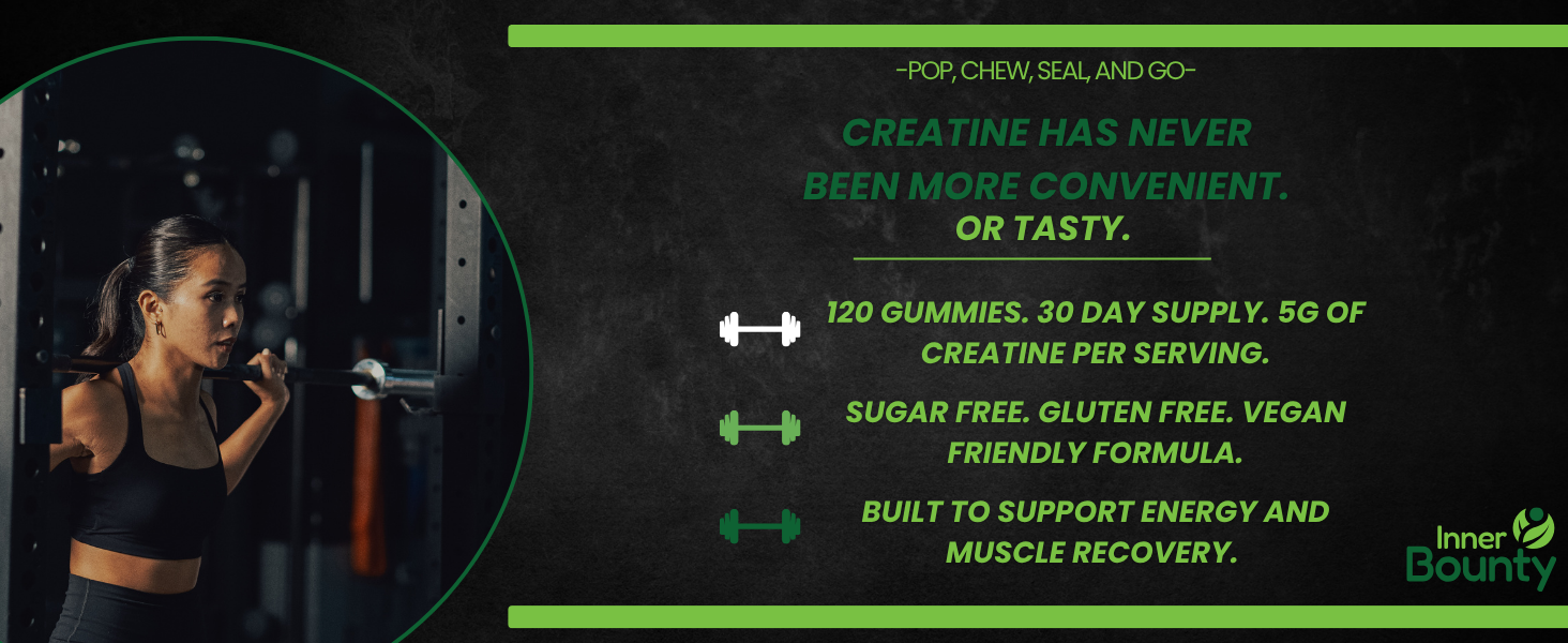 creatine convenient sugar free creatine monohydrate gummies 5g 5000mg per serving monthly supply 