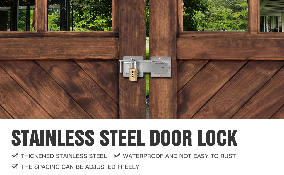 Flip Latch Lock with Padlock Holes,Stainless Steel Double