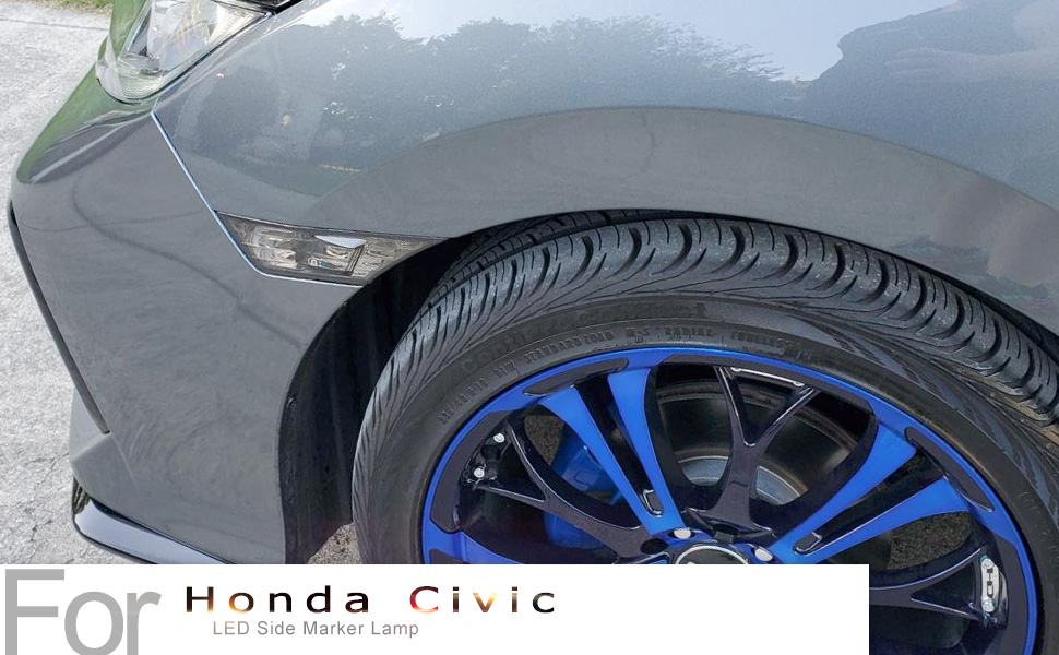 Smoked Lens Side Marker Lights For 20162020 Honda Civic Sedan Coupe