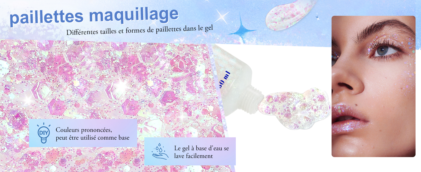 gezicht glitter gel