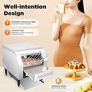 Commercial Conveyor Toaster Conveyor Toaster Electric 300 Slices/Hour Commercial Conveyor Toaster