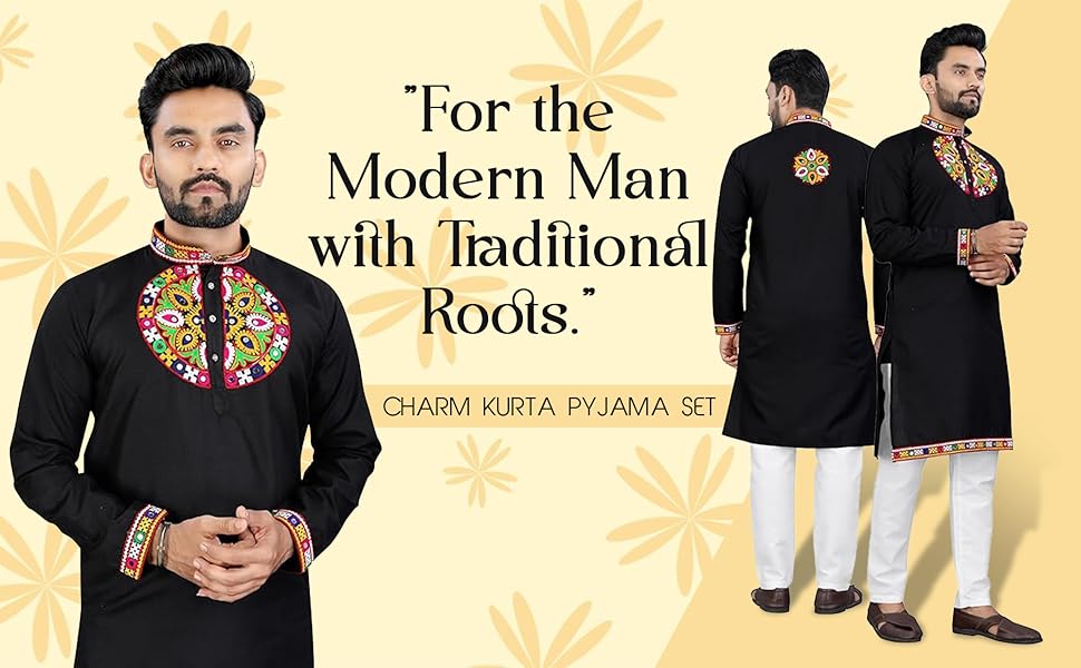 Trustous Men's Ethnic Charm Kurta Pyjama Set | Navratri Festivities