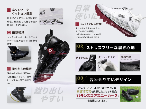 Amazon | [BEAXIS] ビーアクシス バランスコアターフ ゴルフシューズ