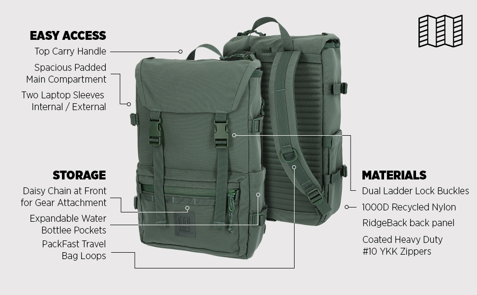 バッグ TOPO DESIGNS / ROVER PACK TECH Topo Designs | Rover Pack Tech
