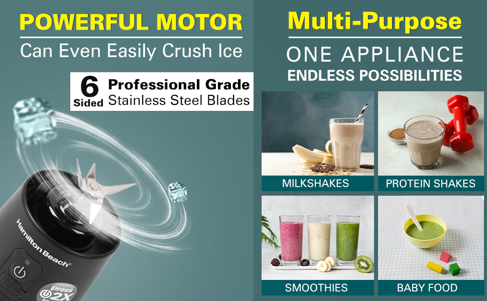  portable blender for smoothie and juices, portable blender,  Hamilton Beach hand blender 