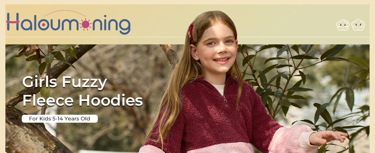 Haloumoning Girls Fuzzy Fleece Hoodies