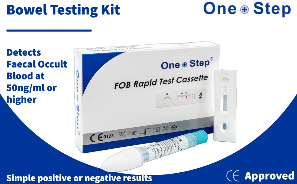 One Step Bowel Test, 2 Test Pack, Colon Faecal Screening Test Kit