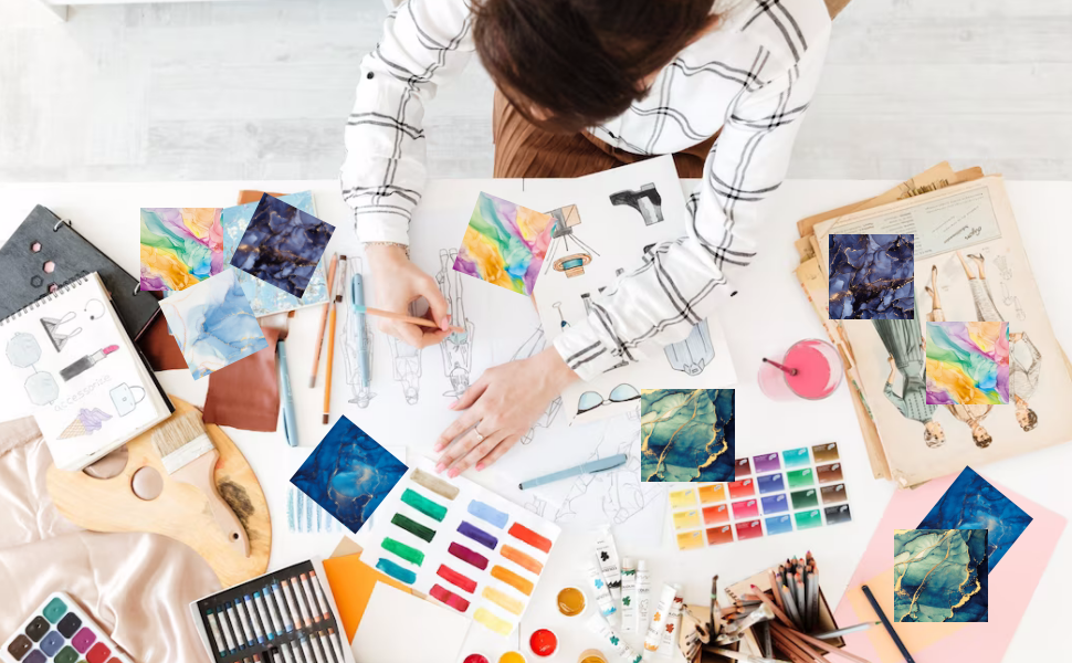 Scrapbooking Accessories Marble Pattern Bronzing Scrapbooking Cardstock Paper Pads Scrapbooking Supplies for Decorative Card 24 Sheets 6" x 6" (Marble) 13 Single-Sided Printing