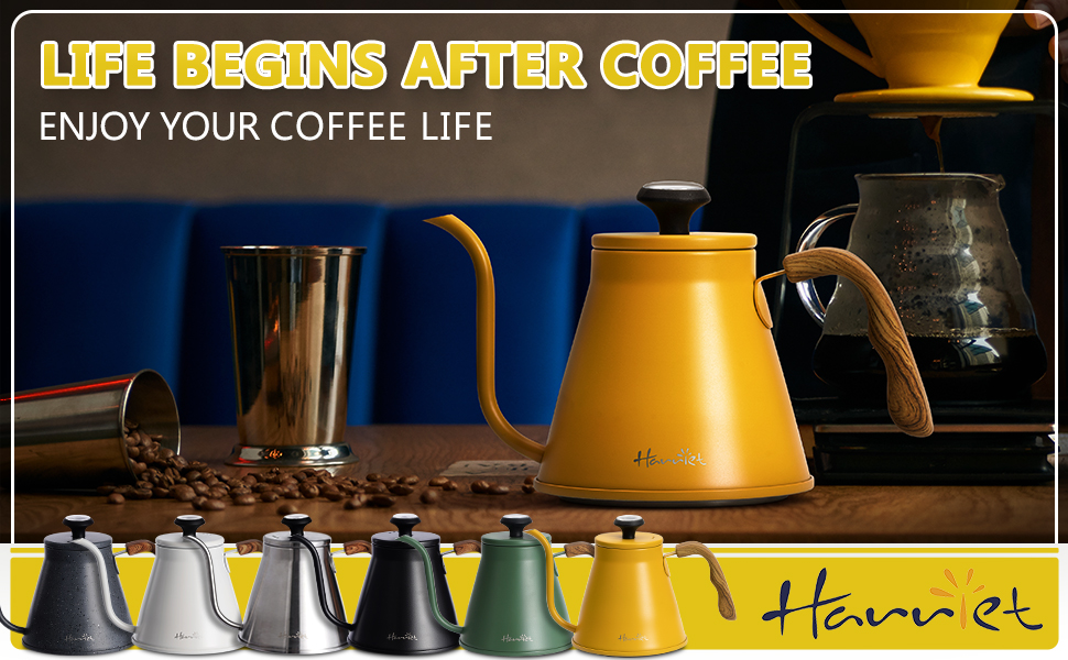 harriet Gooseneck Kettle, 37oz Pour Over Kettle Stove Top, Stainless Steel Coffee