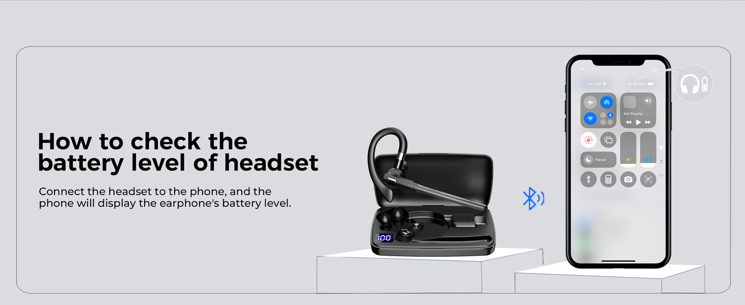 battery level of headset