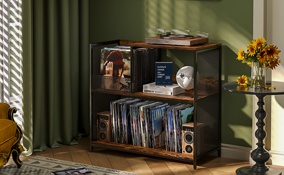 Amazon.co.jp: レコードプレーヤースタンド レコードラック