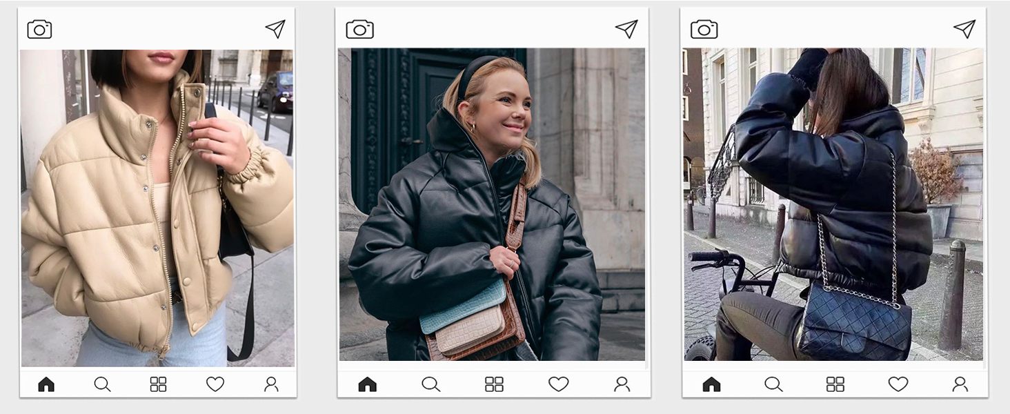 Winter Long Sleeve Stand Collar Baggy Short Bubble Coat