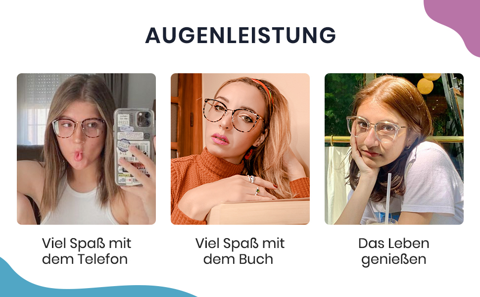 Blaulichtfilter Brille Damen