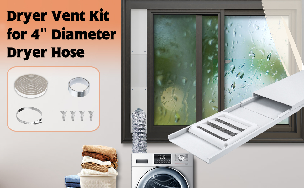 GCGOODS Dryer Vent Window Kit for 4 Inch Dryer Hose