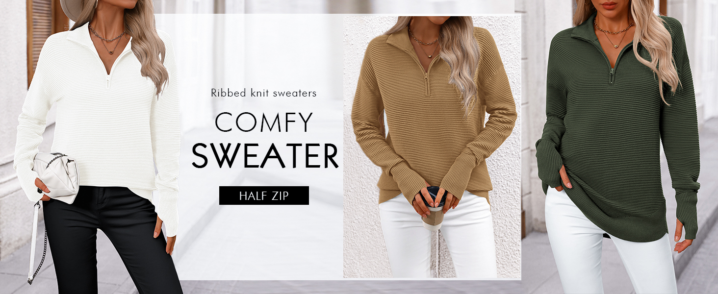 fall winter half zip sweater