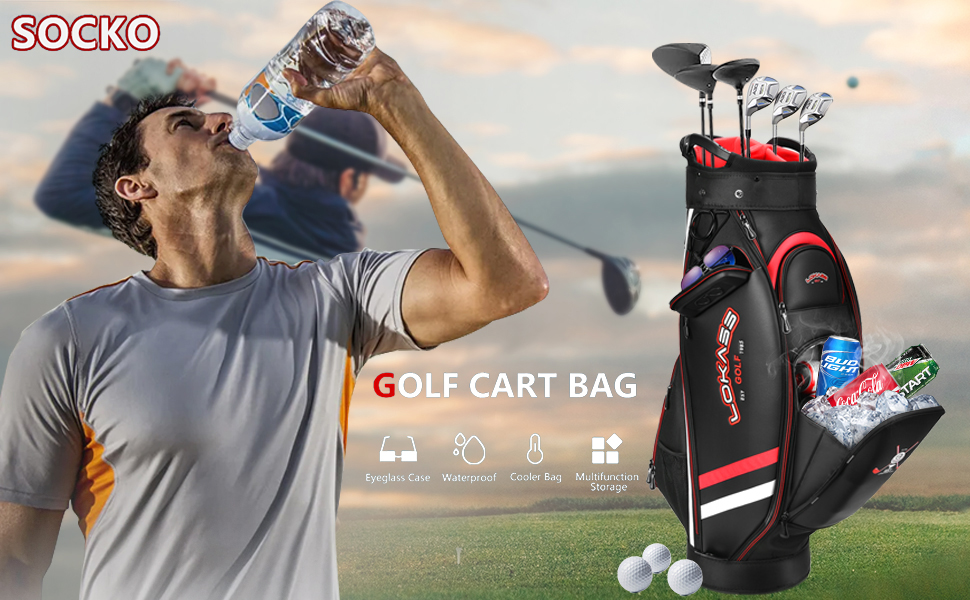 Golf Bags Golf Cart Stand Bag for Men with Individual Dividers Top Organizer, 14