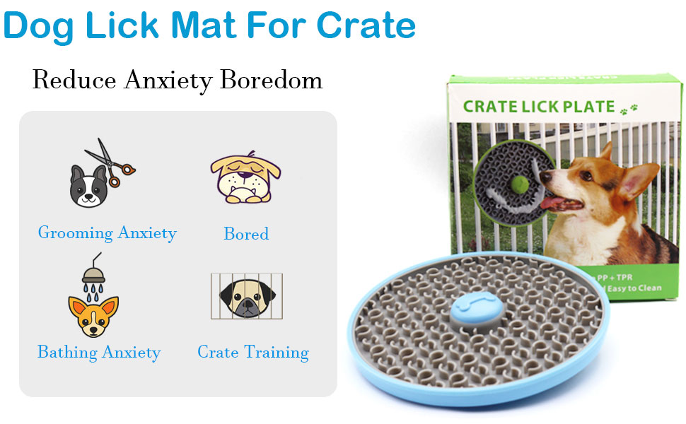Lick Mat for Dogs, Crate Toys for Dogs/Dog Crate Lick Pads for Peanut Butter/Yogurt