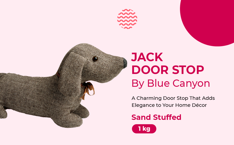 Blue Canyon Jack The Dog Door Stop Sand Stuffed Door Stopper Heavy