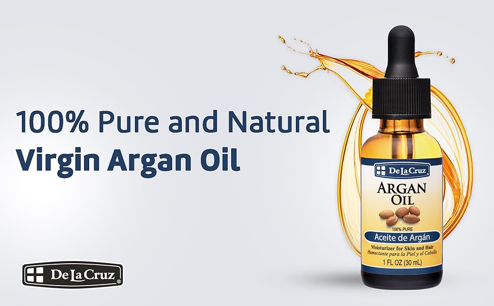 De La Cruz 100% Argan Oil of Morocco, Moroccan Argan Oil for Hair and Skin, argon oil aragan aragon