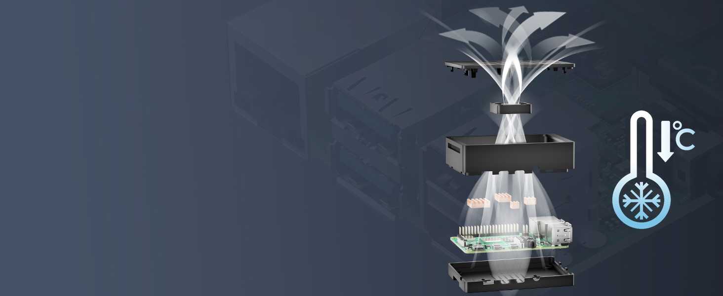 raspberry pi 4 8gb kit with heatsinks 4pcs