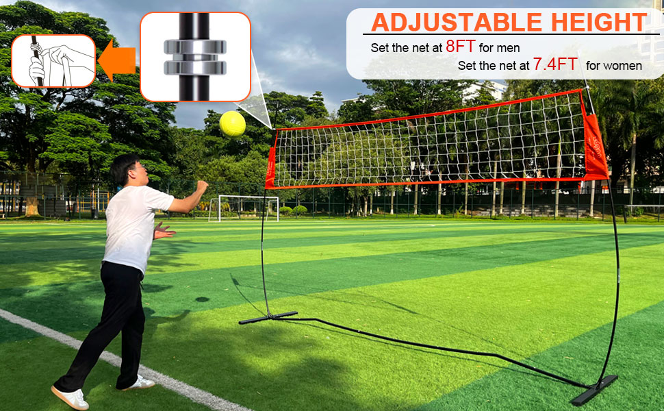 12FT Portable Volleyball Training Net for Hitting or Serving Drills, Outdoor & Indoor
