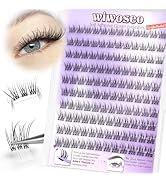 wiwoseo Clear Band Lash Clusters Self Adhesive Eyelashes Natural Press on Lashes No Glue Needed S...