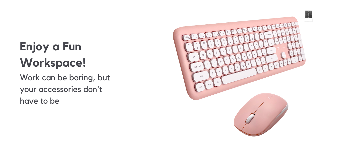 X9 Pink Keyboard and Mouse Combo 2.4G Wireless
