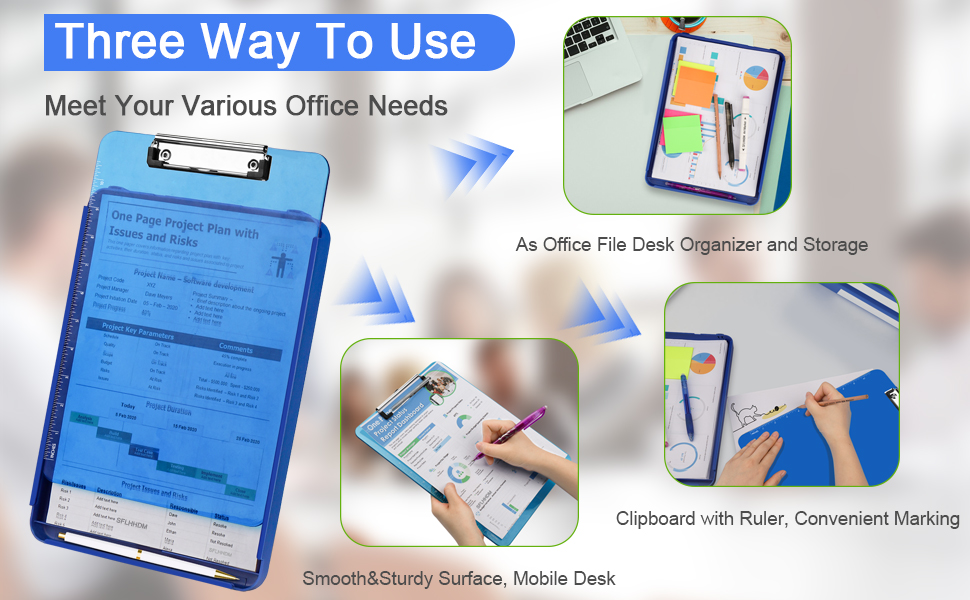 Clipboard with Storage,Clip board with Ruler(Inch),Storage