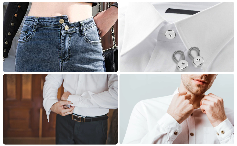 20pcs Flexible Collar Extenders, Waistband Pants Waist Buttons